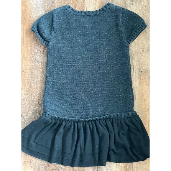 Cherokee girls Black metallic knit sweater dress 4T ruffles - Picture 2 of 9